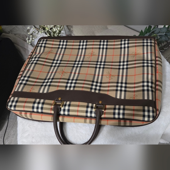Burberry Plaid Leather Trimmed Luggage - Picture 9 of 10